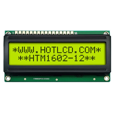 16x2中型の特性LCDモジュールの黄色の緑色HTM1602-12