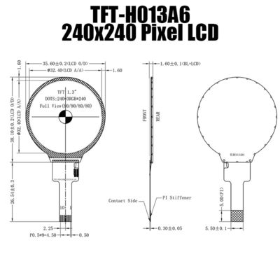 SPIは1.3インチ抵抗棒タイプ円形TFT LCD SPI 240x240をインターフェイスさせる