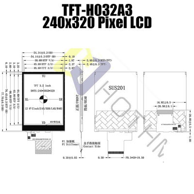 3.2&quot; SPI TFT LCDの表示モジュール240x320 ST7789Vの抵抗タッチスクリーンTFT-H032A3QVTST3R40
