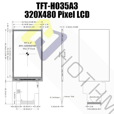 多目的3.5&quot;多用性があるインターフェイスTFT-H035A3HVIST5N50と読解可能なTFT LCDの表示の日光