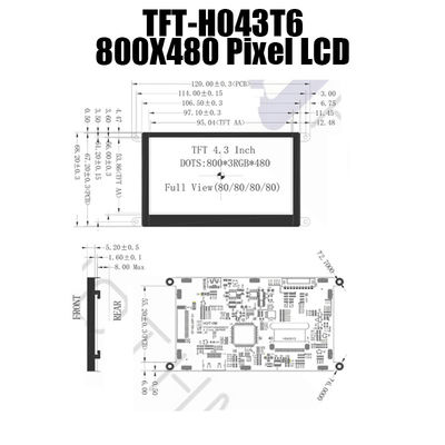 4.3&quot;器械TFT-043T6SVHDVN20Zのための800x480 HDMI LCDの表示