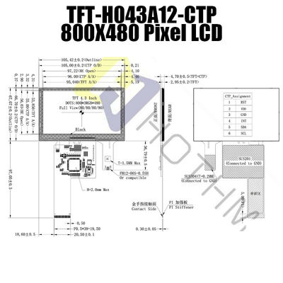 4.3インチ800x480 TFT LcdのモニターのPcapのモニターTFT LCDの表示の製造業者