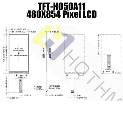 垂直5インチTFT LCDの表示480x854の点IC ST7701S/TFT-H050A11FWIST5N20