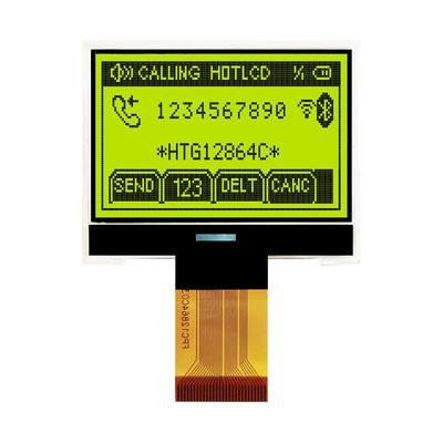 128X64写実的なコグLCDは白い側面のバックライトHTG12864Cが付いているFSTNの表示を表示する