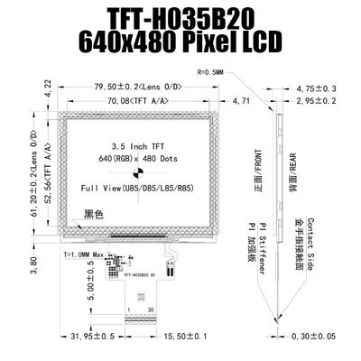 3.5インチIPS 640x480の手持ち型のための広い温度TFTの表示パネルST7703