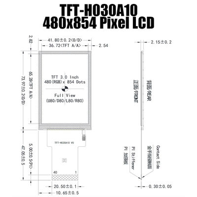 3.0インチIPS 480x854の産業コンピュータのための広い温度TFTの表示パネルST7703