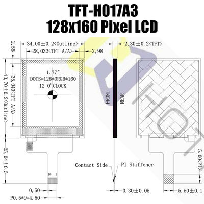 1.77インチの日光読解可能な抵抗TFTの表示128x160 Tftカラー・モニター