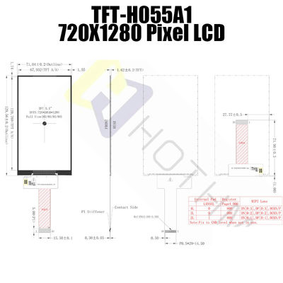 5.5インチ720x1280 IPS TFT LCDの高い明るさの表示IC ILI9881