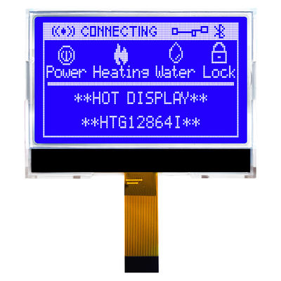 白い側面のバックライトHTG12864Iが付いているガラスLCD表示の128X64 SPIの破片