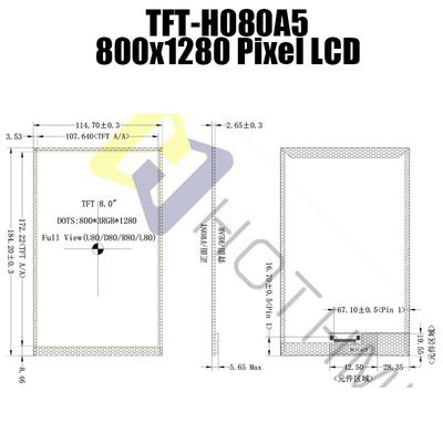 産業制御のために読解可能なMIPI JD9365 TFT LCDの表示の日光