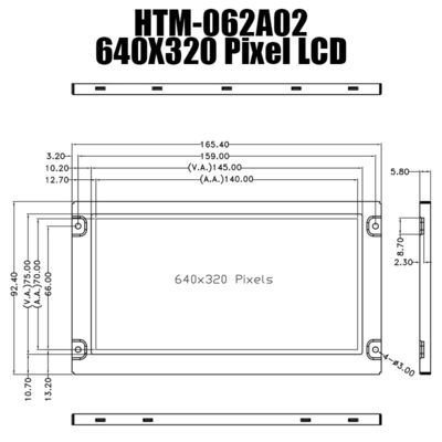 6.2インチLCDの表示640x320の決断モノラルTFT LCDの日光の読解可能なモニター
