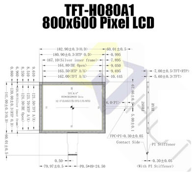 8.0インチ800x600 LCDモジュールの表示産業モニターの製造業者