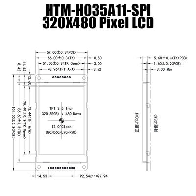 3.5 LCDのコントローラ ボードが付いているインチLCDの表示320X480 SPI TFTモジュールのパネル