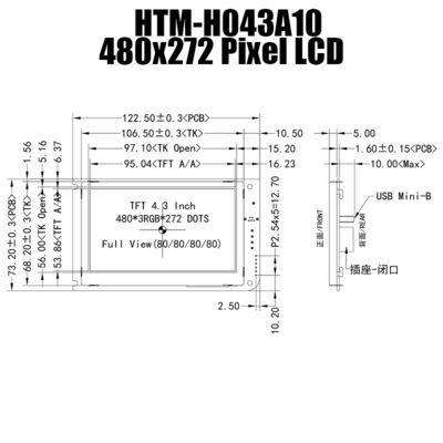 4.3 LCDのコントローラ ボードが付いているインチUART TFT LCD 480x272の表示TFTモジュールのパネル
