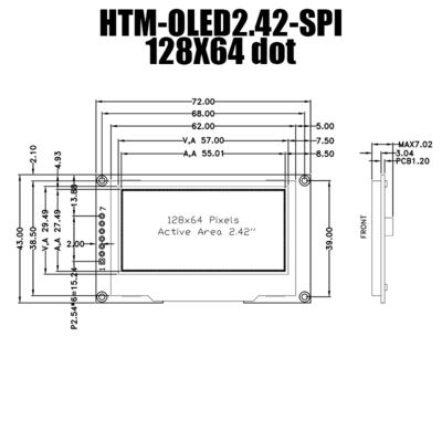 2.42&quot;装置Control+PCB+Frameが付いているインチ128x64のコグSSD1309 OLEDの表示モジュール