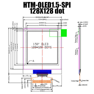 1.5&quot;装置制御/PCB/フレームを用いるインチ128x128のコグSH1107 OLEDの表示モジュール