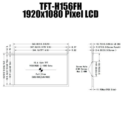 15.6 インチ IPS 1920x1080 容量性タッチ広温度 TFT ディスプレイ パネル LVDS